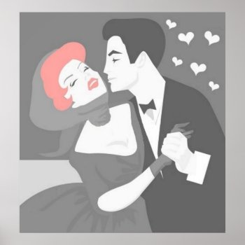 Retro Couple Poster by ImGEEE at Zazzle