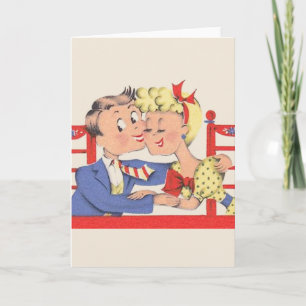 Retro Couple Romantic Anniversary Card