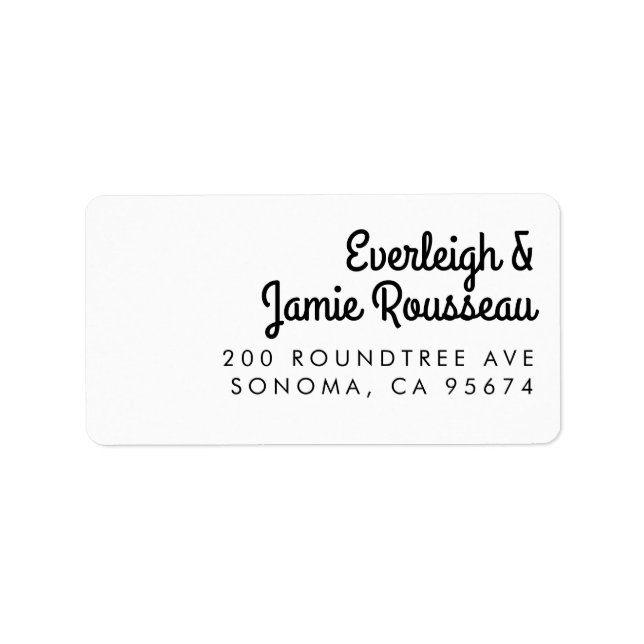 Retro Couple Script Name Return Address Label (Front)