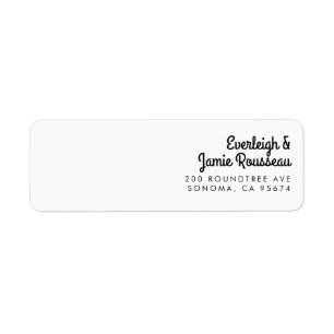 Retro Couple Script Name Return Address Label