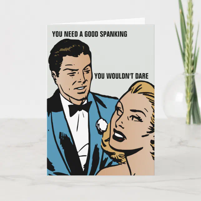 Retro Couple Spanking Birthday Card For Her Zazzle