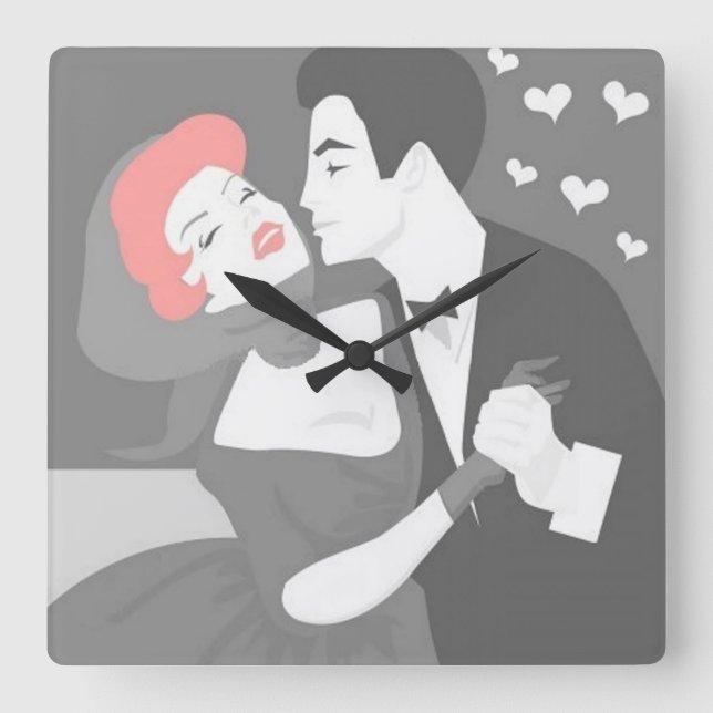 Retro Couple Wall Clock (Front)