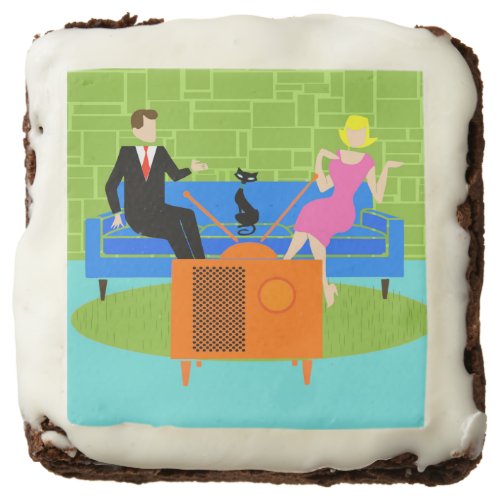 Retro Couple with Cat Brownies