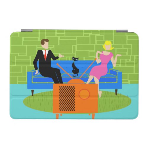 Retro Couple with Cat iPad Mini Cover