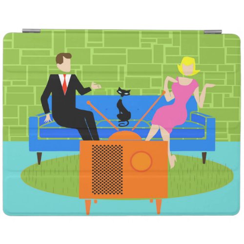 Retro Couple with Cat iPad Smart Cover