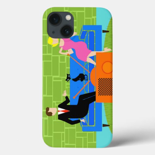 Retro Couple with Cat iPhone 6 Case