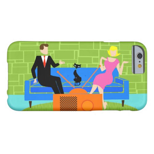 Retro Couple with Cat iPhone 6 Case