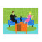Retro Couple with Cat Postcard