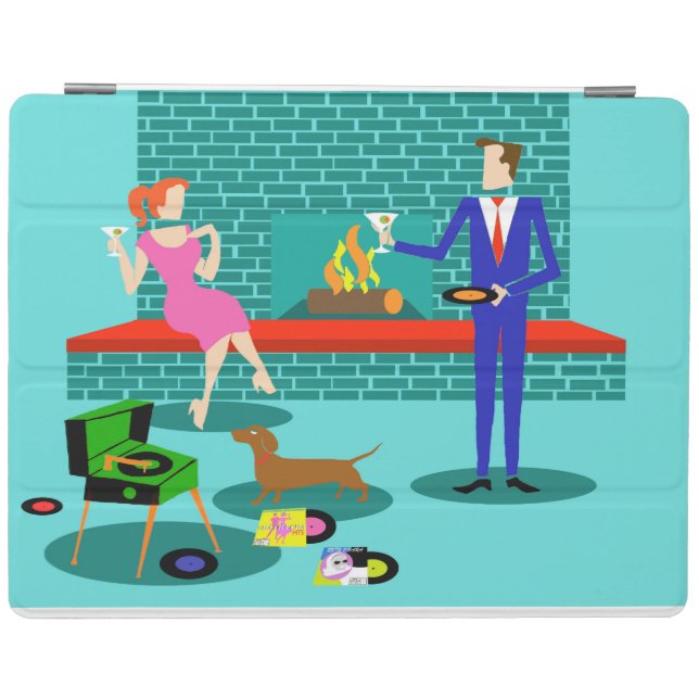 Retro Couple with Dog iPad Air Cover (Horizontal)