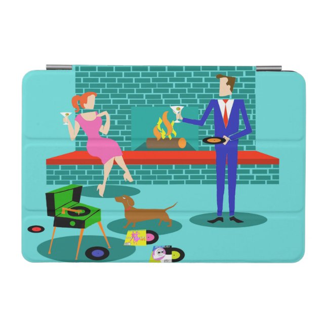Retro Couple with Dog iPad Mini Cover (Horizontal)