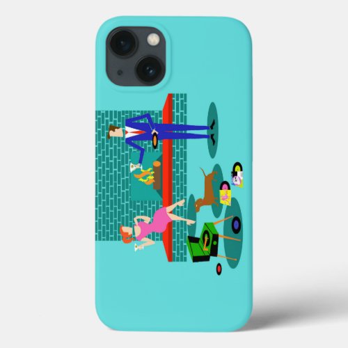 Retro Couple with Dog iPhone 6 Case