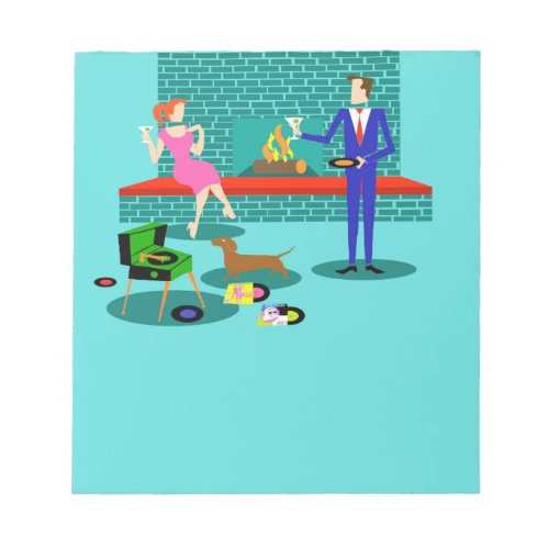 Retro Couple with Dog Notepad