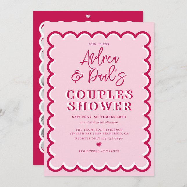 Retro Couples Shower Invitation (Front/Back)