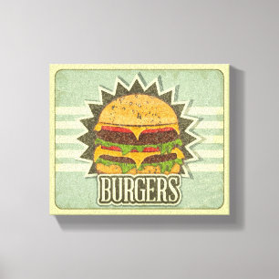 Retro Cover For Fast Food Menu Canvas Print