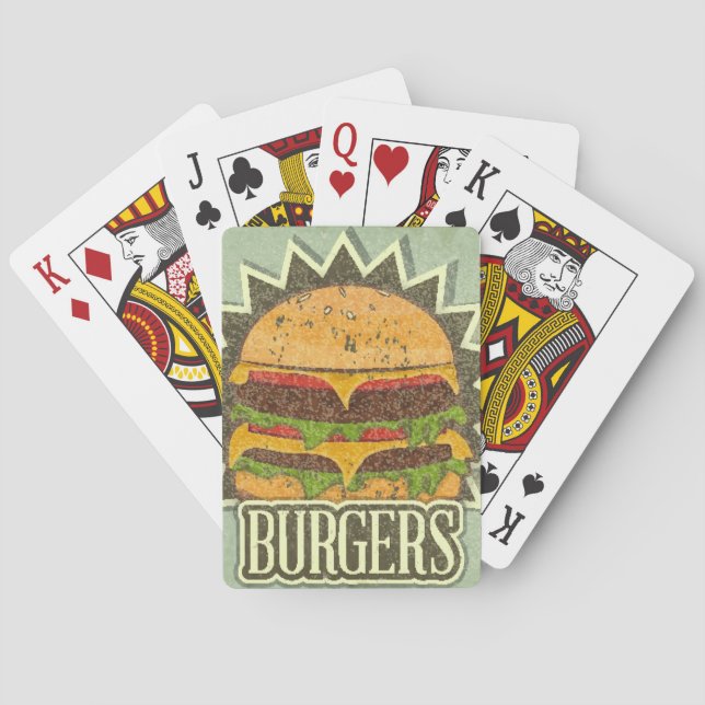 Retro Cover For Fast Food Menu Poker Cards (Back)