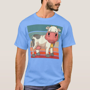 Retro Cow Lover Farmer Farm Animal Cute Cow  T-Shirt