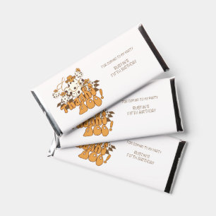 Retro Cowboy Halloween Checkered Pattern Birthday Hershey Bar Favors