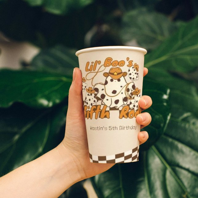 Retro Cowboy Halloween Checkered Pattern Birthday Paper Cups (Creator Uploaded)