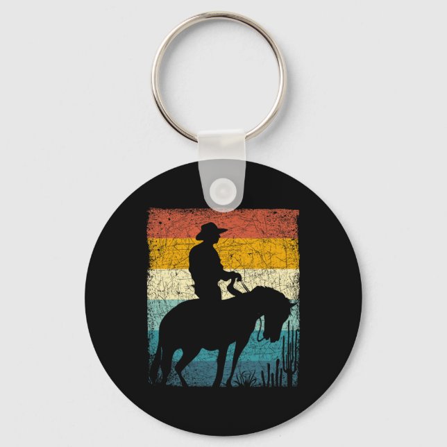 Retro Cowboy  Keychain (Front)