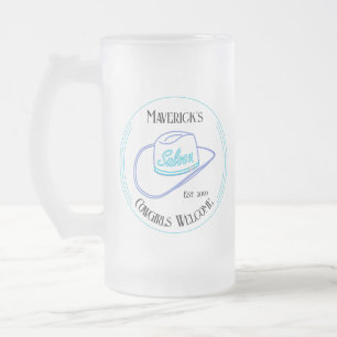 Retro Cowboy Saloon Drinkware Pint Frosted Glass Beer Mug