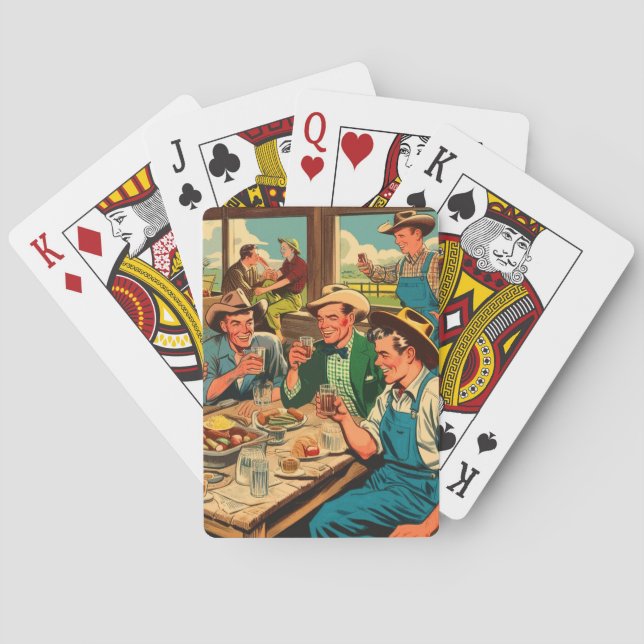 Retro Cowboys Comics Poker Cards (Back)