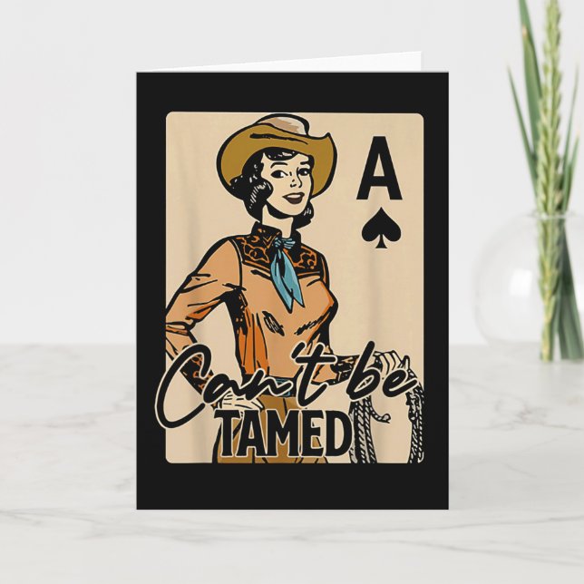 Retro Cowgirl Card Can't Be Tamed Western Country  (Front)