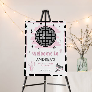 Retro Cowgirl Disco Bachelorette 70s Party Welcome Foam Board