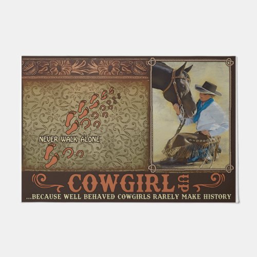 Retro Cowgirl Doormat Cool Cowgirl Doormat