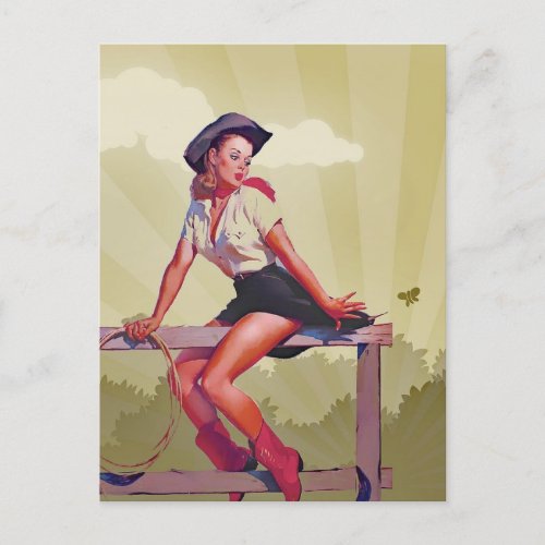  RETRO COWGIRL PINUP GIRL POSTCARDS