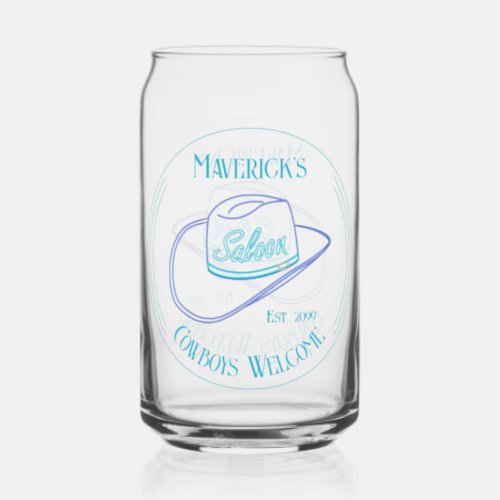 Retro Cowgirl Saloon Can Beer Drinkware Can Glass