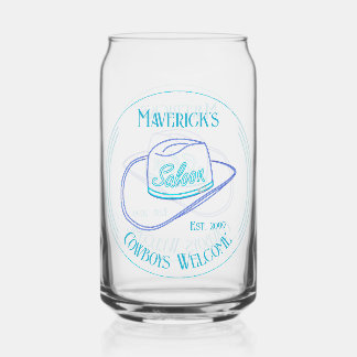Retro Cowgirl Saloon Can Beer Drinkware Glass