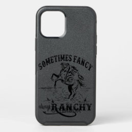 Retro Cowgirl Sometimes Fancy Always Ranchy Horse  OtterBox Symmetry iPhone 12 Pro Case