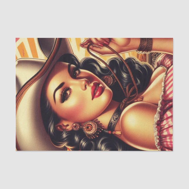 Retro Cowgirl Tissue Paper (Front)