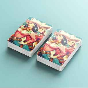 Retro Cowgirls Pin-ups Poker Cards