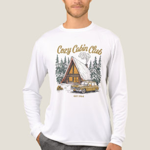 Retro Cozy Cabin Club Vintage A-Frame T Shirt