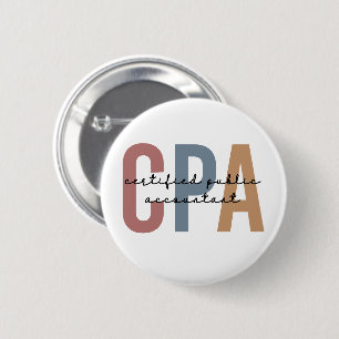 Retro CPA Certified Public Accountant Button