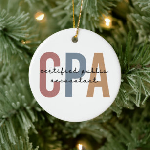 Retro CPA Certified Public Accountant Ceramic Ornament