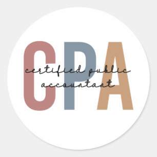 Retro CPA Certified Public Accountant Classic Round Sticker
