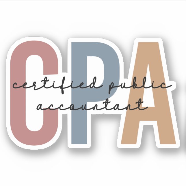 Retro CPA Certified Public Accountant Sticker (Front)