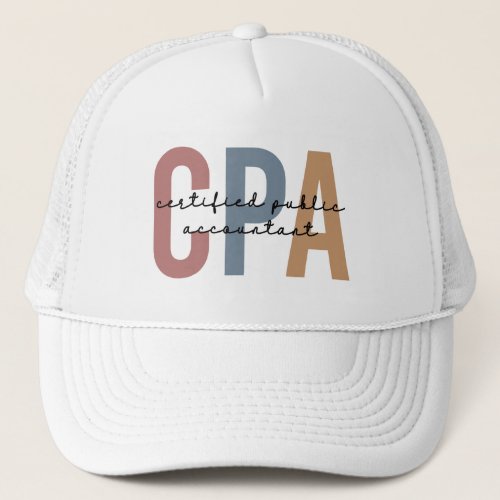 Retro CPA Certified Public Accountant Trucker Hat