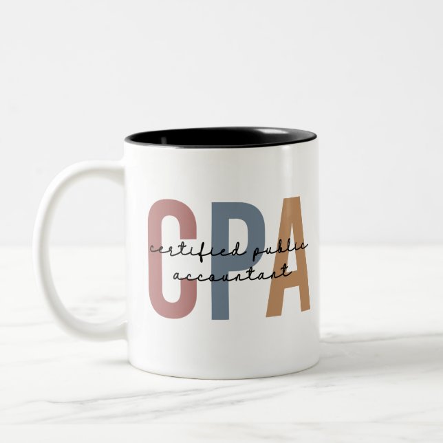 Retro CPA Certified Public Accountant Two-Tone Coffee Mug (Left)