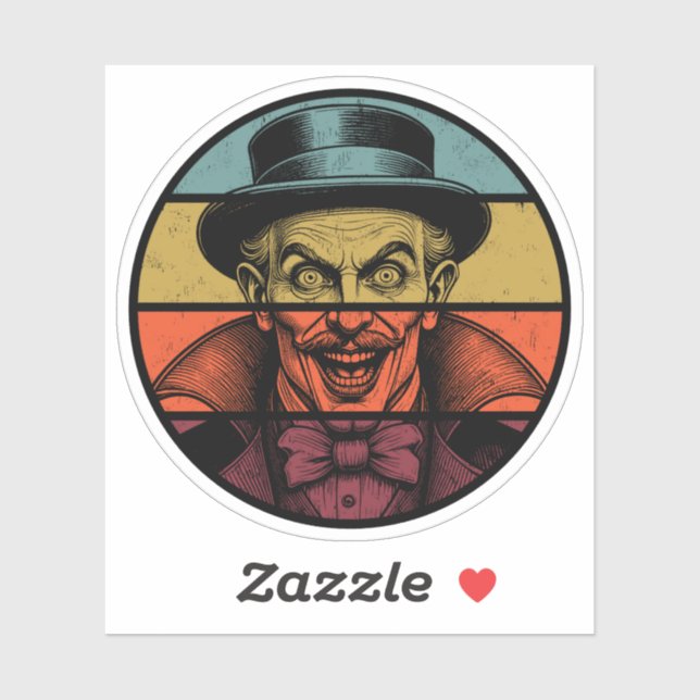 Retro Crazed Face Illusionist Sticker (Sheet)