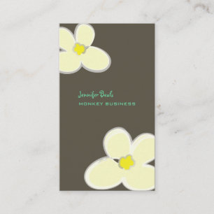 RETRO CREAM PLUMERIAS/DIY BACKGROUND COLOR BUSINESS CARD