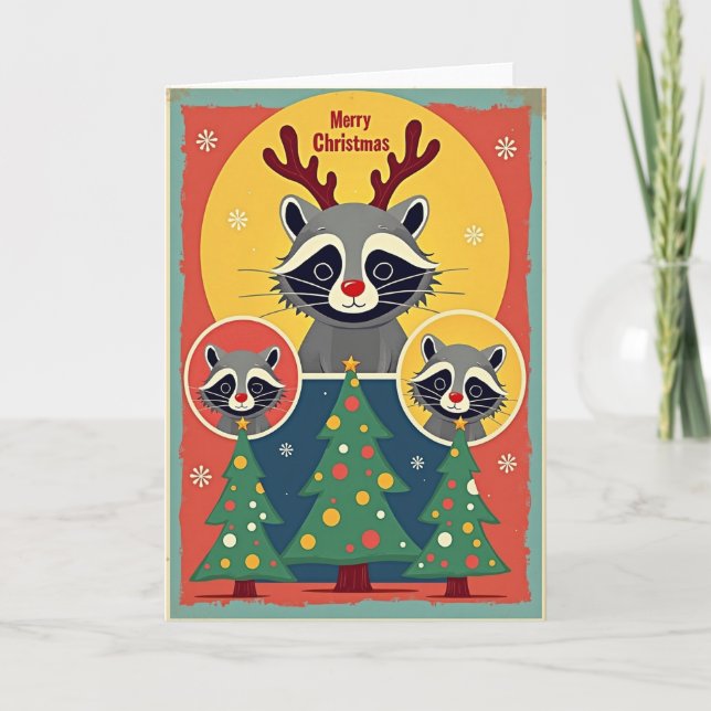 Retro Creature Christmas Card (Front)