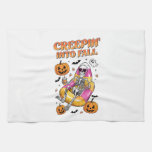Retro Creepin into Fall Halloween Kitchen Towel