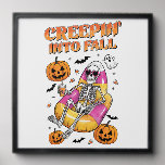 Retro Creepin into Fall Halloween Peel And Stick Photo Tile