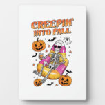 Retro Creepin into Fall Halloween Plaque