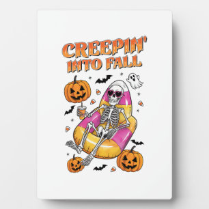 Retro Creepin into Fall Halloween Plaque