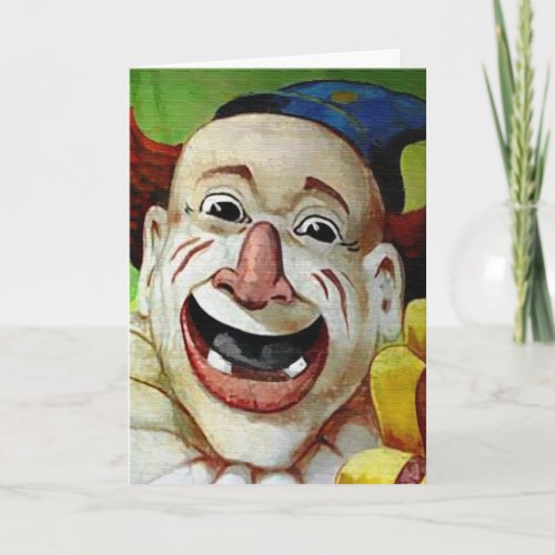 Retro Creepy Clown Birthday Card