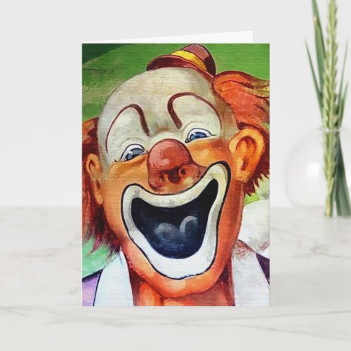 Retro Creepy Clown Birthday Card